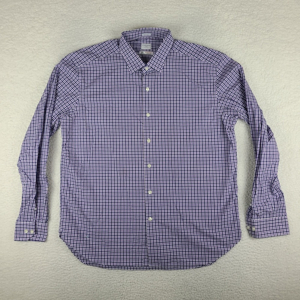 Culturata Shirt Mens‎ 2XL XXL 46 Purple Blue Thomas Mason Tailored Fit Button Up